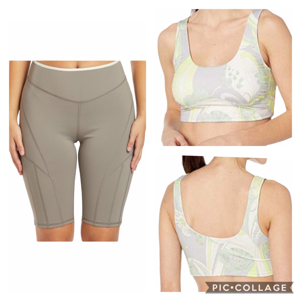 Free People Step Up Biker Shorts & Wave Crush Bra 2 Pieces